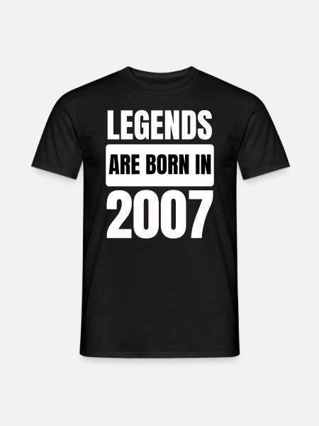Legends Are Born in 2007 Birthday Year 2007 Gift - Männer T-Shirt - Schwarz
