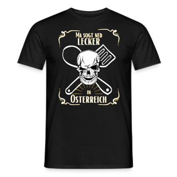 Ma sogt ned lecker in Österreich | Geschenkidee - Männer T-Shirt - Schwarz - Vorne - AI Model Male 178 light (178cm)