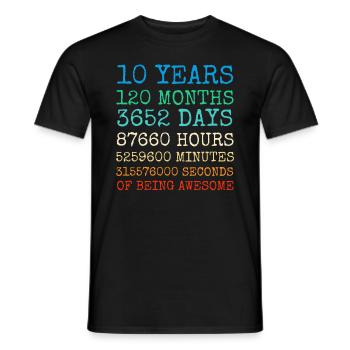 Jugend Geburtstag10Jahre Vintage Retro Geschenk - Männer T-Shirt - Schwarz - Vorne - AI Model Male 178 light (178cm)