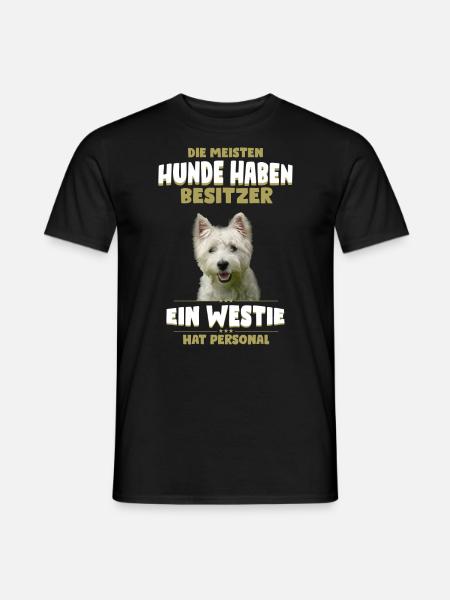 Westie Shirt - Westie Hund TShirt - Männer T-Shirt - Schwarz