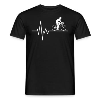 Herzschlag Radfahren Radfahrer Shirt Geschenk - Männer T-Shirt - Schwarz - Vorne - AI Model Male 178 light (178cm)
