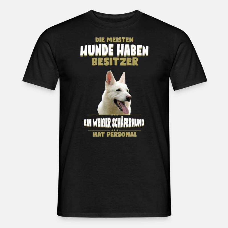 Weisser Schäferhund Tshirt - Weisser Schäferhund - Männer T-Shirt - Schwarz
