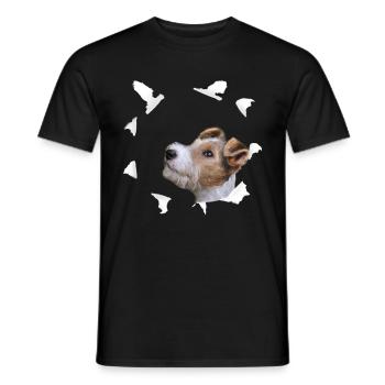 Fox Terrier Tshirt - Fox Terrier Dog Shirt - Men's T-Shirt - black - Front - AI Model Male 178 light (178cm)