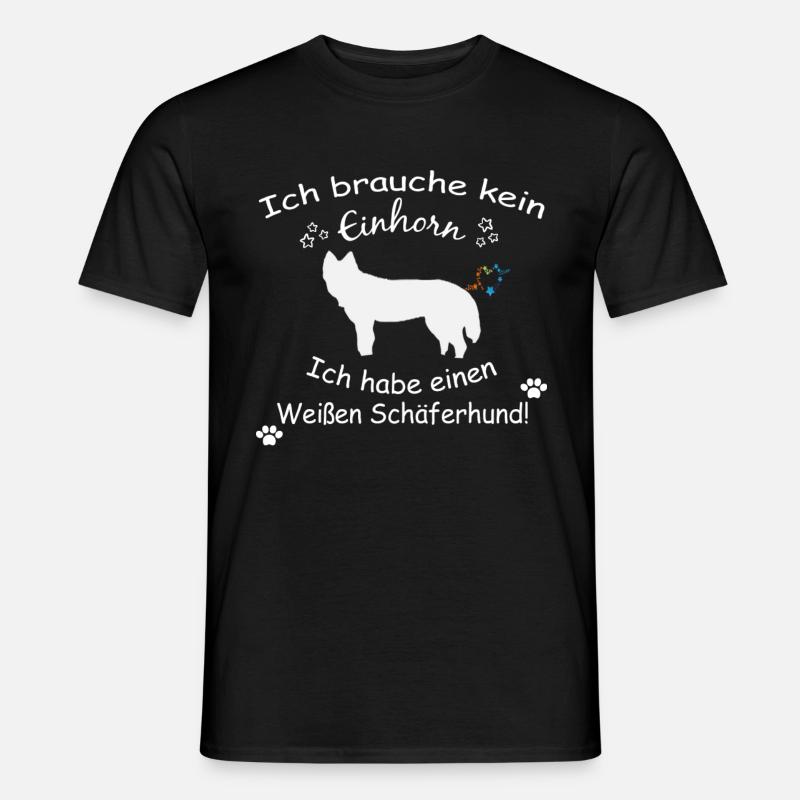 Weisser Schäferhund Tshirt - Weisser Schäferhund - Männer T-Shirt - Schwarz