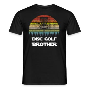 Cadeau de chemise de frisbee de frère de disque de golf rétro - T-shirt homme - noir - Devant - AI Model Male 178 light (178cm)