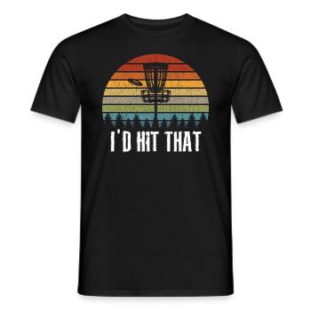 T-shirt drôle de cadeau de golf de disque de frisbee que je frapperais - T-shirt homme - noir - Devant - AI Model Male 178 light (178cm)