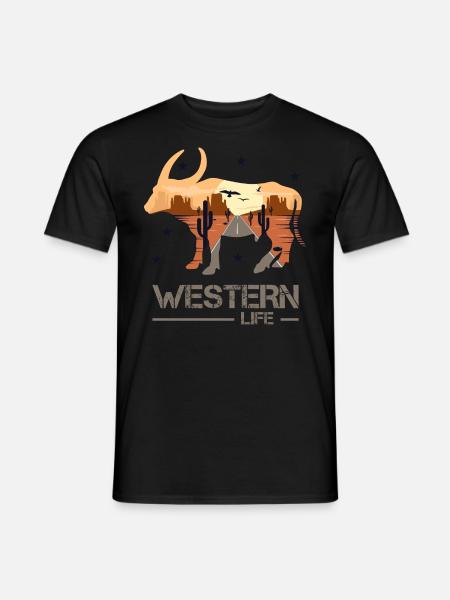 Western - Männer T-Shirt - Schwarz