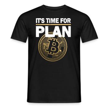 Crypto Bitcoin It’s time for Plan B Cadeau - T-shirt homme - noir - Devant - AI Model Male 178 light (178cm)