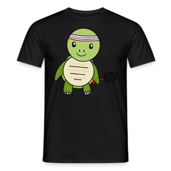 Tennis Schildkröte - Männer T-Shirt - Schwarz - Vorne - AI Model Male 178 light (178cm)