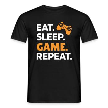Eat Sleep Game Repeat Video Jeux DeJouer Cadeau - T-shirt homme - noir - Devant - AI Model Male 178 light (178cm)