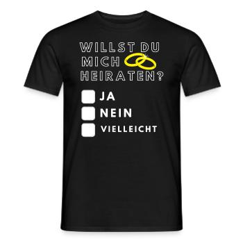 Willst du mich Heiraten? Heiratsantrag Shirt Gift - Männer T-Shirt - Schwarz - Vorne - AI Model Male 178 light (178cm)