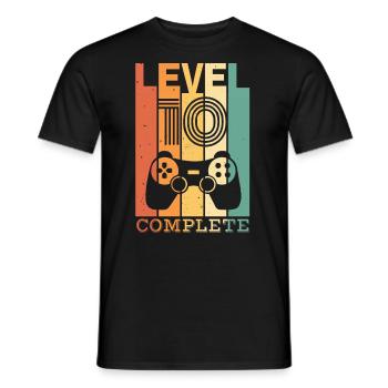 Enfants Niveau 10 ans t-shirt d’anniversaire Gamer - T-shirt homme - noir - Devant - AI Model Male 178 light (178cm)