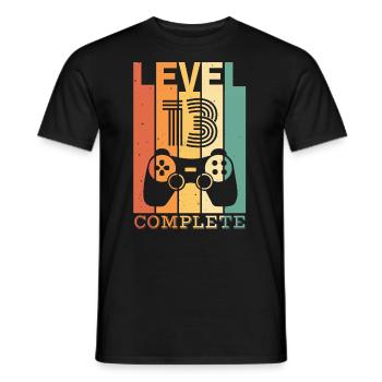 Enfants Niveau 13 ans t-shirt d’anniversaire Gamer - T-shirt homme - noir - Devant - AI Model Male 178 light (178cm)