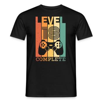 Enfants Niveau 18 ans t-shirt d’anniversaire Gamer - T-shirt homme - noir - Devant - AI Model Male 178 light (178cm)