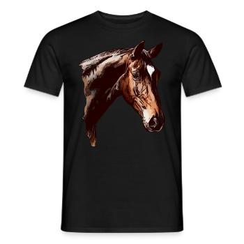Girls horse horse motif animal motif animal ladies - Men's T-Shirt - black - Front - AI Model Male 178 light (178cm)