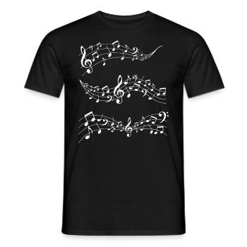 Note Sheet Music Instrument Music - Men's T-Shirt - black - Front - AI Model Male 178 light (178cm)