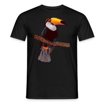 Tukan oiseau motif animal visage animal - T-shirt homme - noir - Devant - AI Model Male 178 light (178cm)