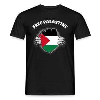 Free Palestine Palestinian Palestine T-Shirt - Men's T-Shirt - black - Front - AI Model Male 178 light (178cm)