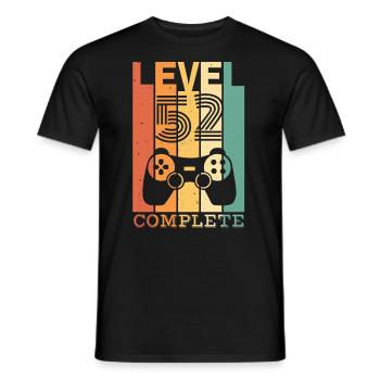 Retro Gamer Level 52 Complete Gifts 52.Anniversaire - T-shirt homme - noir - Devant - AI Model Male 178 light (178cm)