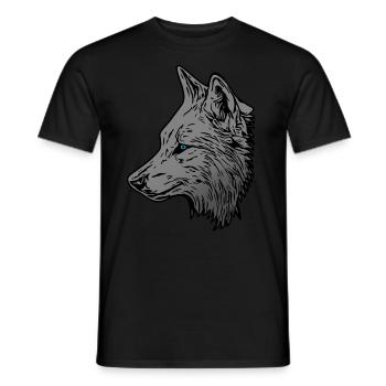 Wolf predator animal motif wolf motif imprint art - Men's T-Shirt - black - Front - AI Model Male 178 light (178cm)