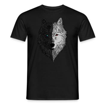 Wolf Animal Motif Wolf Motif - Men's T-Shirt - black - Front - AI Model Male 178 light (178cm)