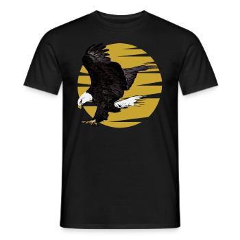 Eagle Print Bird Motif Imprint Bird Motif - Men's T-Shirt - black - Front - AI Model Male 178 light (178cm)