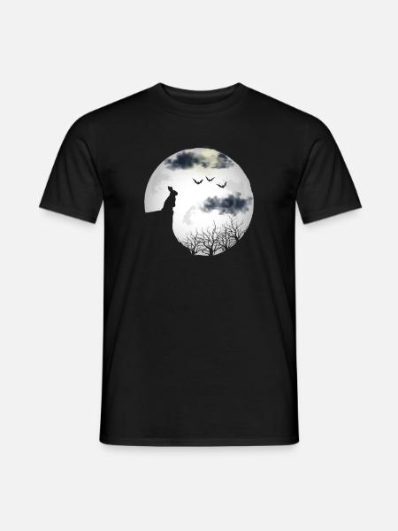 Halloween Mond Hase Häschen Geschenk - Männer T-Shirt - Schwarz