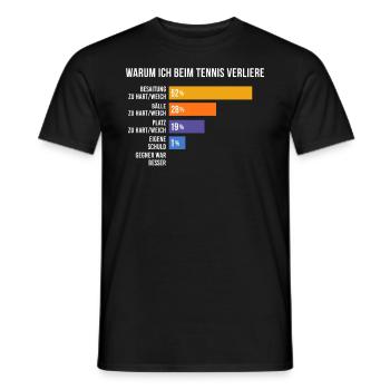 Warum ich beim Tennis verliere - Männer T-Shirt - Schwarz - Vorne - AI Model Male 178 light (178cm)