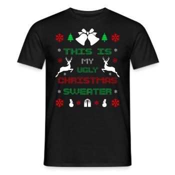 Ugly Christmas - Men's T-Shirt - black - Front - AI Model Male 178 light (178cm)
