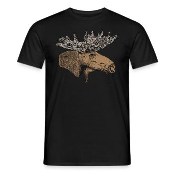 Elch Tier Motiv Aufdruck - Männer T-Shirt - Schwarz - Vorne - AI Model Male 178 light (178cm)