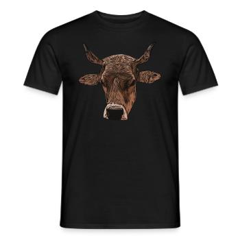 Cow Farmer Cow Motif Animal Motif - T-shirt homme - noir - Devant - AI Model Male 178 light (178cm)
