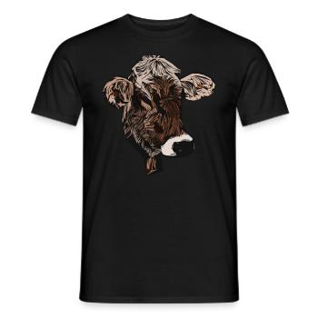 Motif vache motif animal motif cool imprimé animal motif - T-shirt homme - noir - Devant - AI Model Male 178 light (178cm)