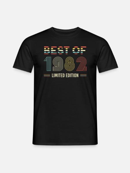 Best of 1982 retro Anniversary 40th Birthday - Men's T-Shirt - black