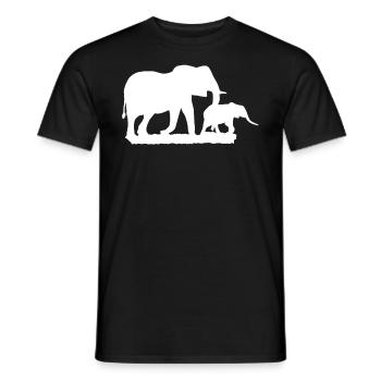 Elephant Africa Animal Motif Imprint Animal Motif - Men's T-Shirt - black - Front - AI Model Male 178 light (178cm)