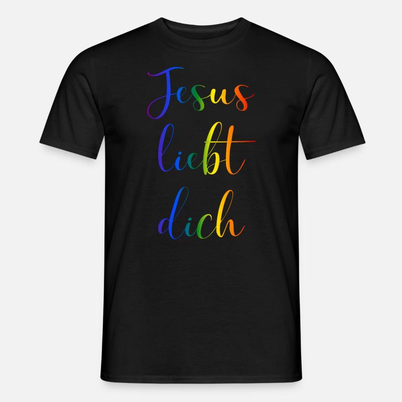 Jesus liebt dich - Männer T-Shirt - Schwarz