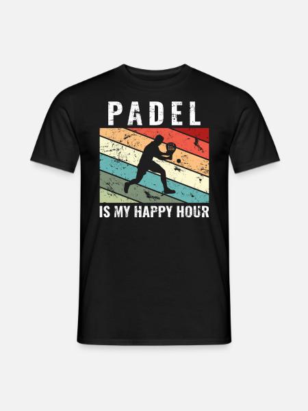 Padel is my happy hour Lustiges Padel - Mænd T-shirt - sort