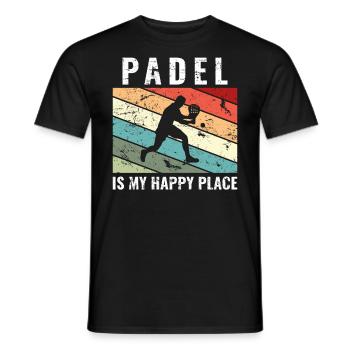 Le padel est mon endroit heureux Drôle de padel - T-shirt homme - noir - Devant - AI Model Male 178 light (178cm)