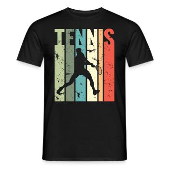 Vintage Tennis Player Lustiges Tennis - Männer T-Shirt - Schwarz - Vorne - AI Model Male 178 light (178cm)