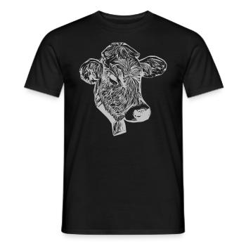 Éleveur de bœuf Farm Animal Face Animal Motif - T-shirt homme - noir - Devant - AI Model Male 178 light (178cm)