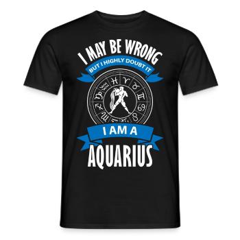 Horoskop Astrologie Februar Stern - Männer T-Shirt - Schwarz - Vorne - AI Model Male 178 light (178cm)