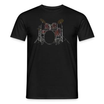 Batterie Musique Moitv batteur batterie Batteur - T-shirt homme - noir - Devant - AI Model Male 178 light (178cm)