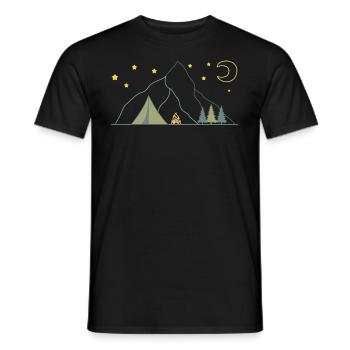 Camping à la montagne - T-shirt homme - noir - Devant - AI Model Male 178 light (178cm)