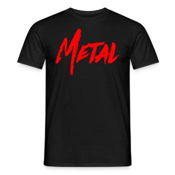 METAL Heavy Metal Death Black Rock Music - Men's T-Shirt - black - Front - AI Model Male 178 light (178cm)