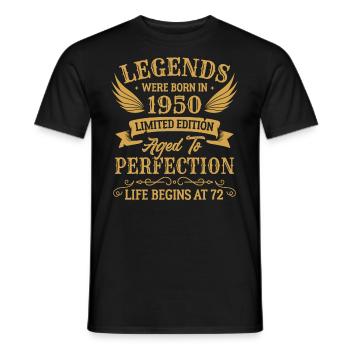 Légendes sont nées en 1950 édition limitée - T-shirt homme - noir - Devant - AI Model Male 178 light (178cm)
