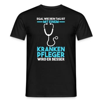 Krankenpflege Pflegekraft Krankenpfleger - Männer T-Shirt - Schwarz - Vorne - AI Model Male 178 light (178cm)