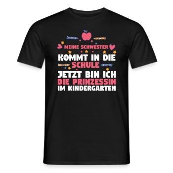 Kindergarten Prinzessin Schwester Einschulung Schu - Männer T-Shirt - Schwarz - Vorne - AI Model Male 178 light (178cm)