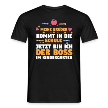 Schulkind Kindergarten Bruder Einschulung Schulanf - Männer T-Shirt - Schwarz - Vorne - AI Model Male 178 light (178cm)