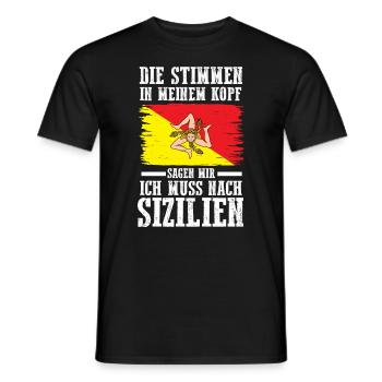 Sicilia Sizilien Sizilianer Sizilianisches - Männer T-Shirt - Schwarz - Vorne - AI Model Male 178 light (178cm)