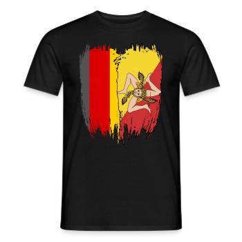 Deutschland Flagge Sizilien - Männer T-Shirt - Schwarz - Vorne - AI Model Male 178 light (178cm)