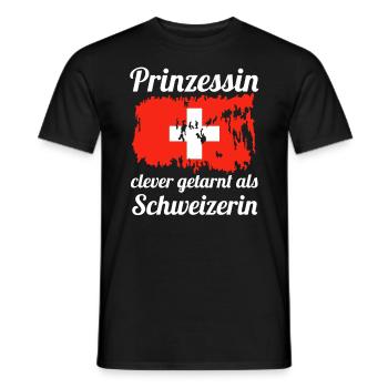 Prinzessin Schweizer Schweiz - Männer T-Shirt - Schwarz - Vorne - AI Model Male 178 light (178cm)